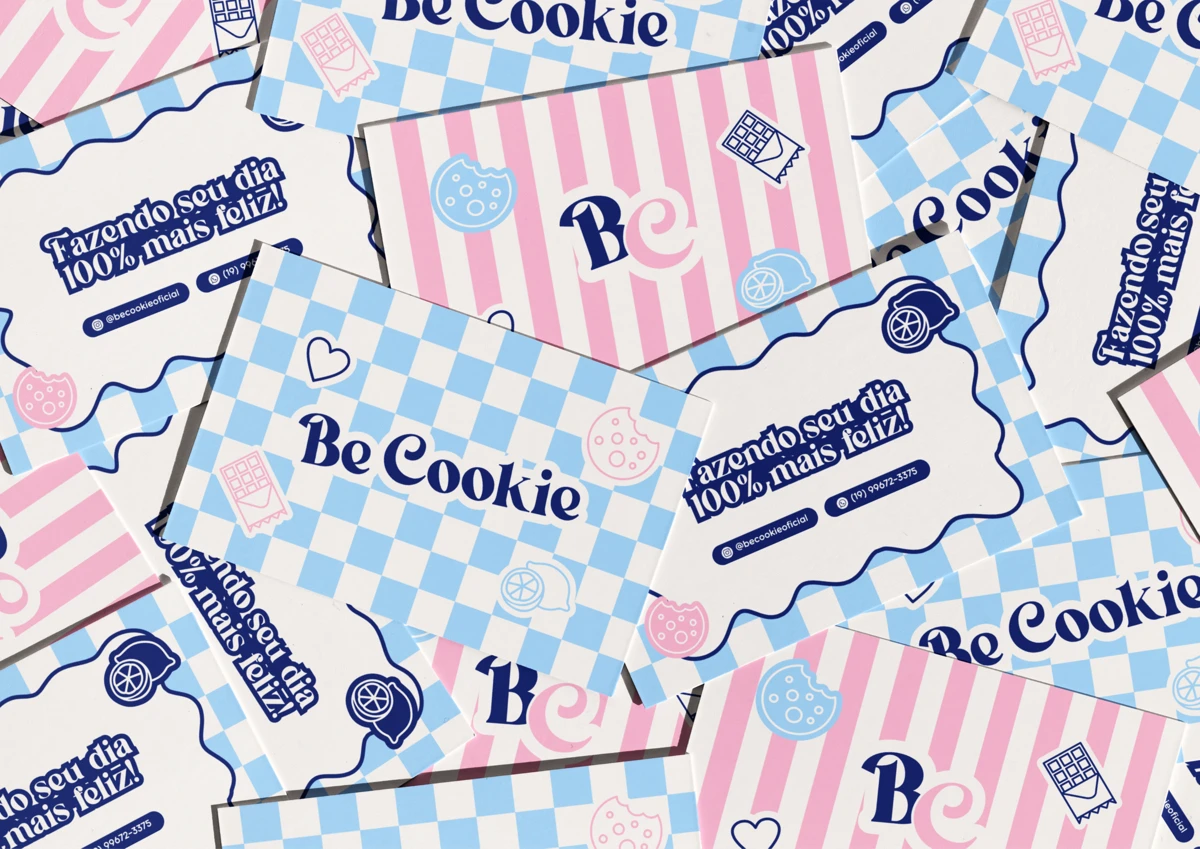 Composição dos elementos da identidade Be Cookie